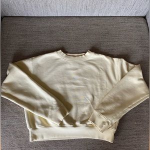 TNA cozy fleece perfect sweater cropped - butter